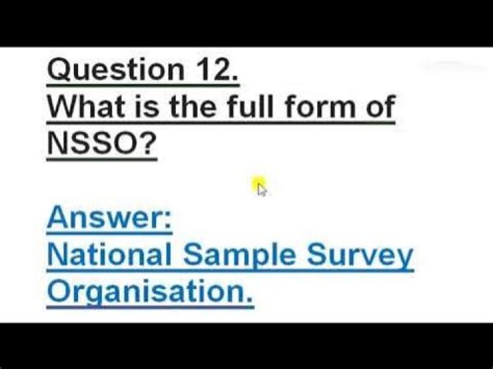 What is the full form of Nsso Class 9?