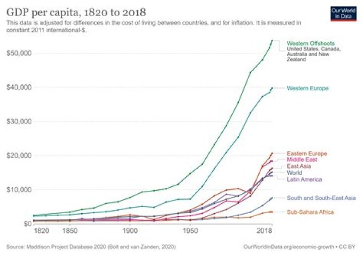 What is the growth rate in real GDP per capita between Year 1 and 2?