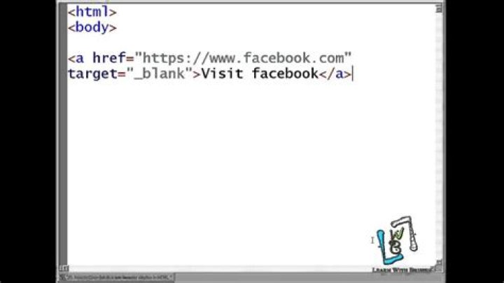 What is the HTML code to open in a new window?