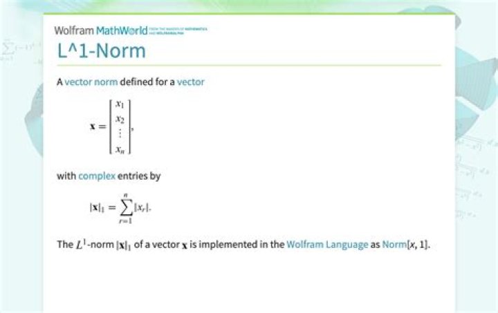 What is the L1 norm formula?