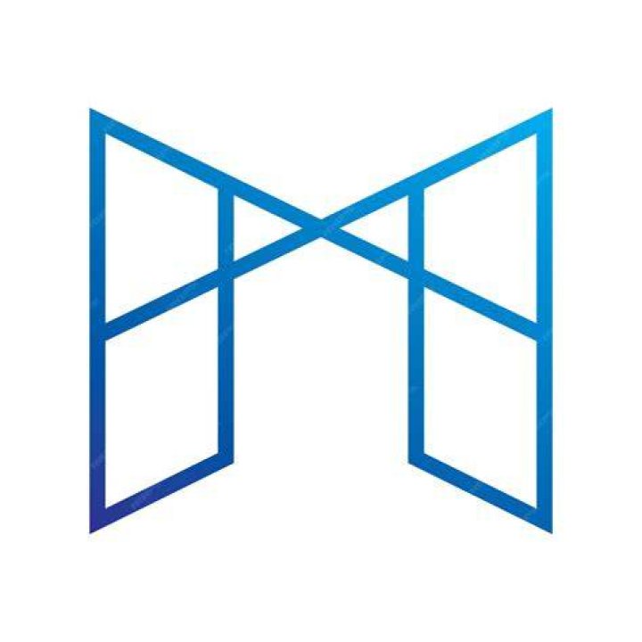 What is the logo with a blue M?