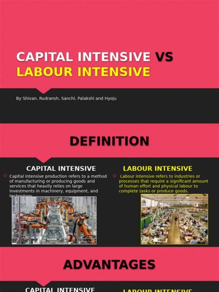 What is the main difference between capital intensive and labour intensive?