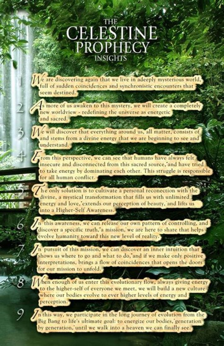 What is the meaning of The Celestine Prophecy?