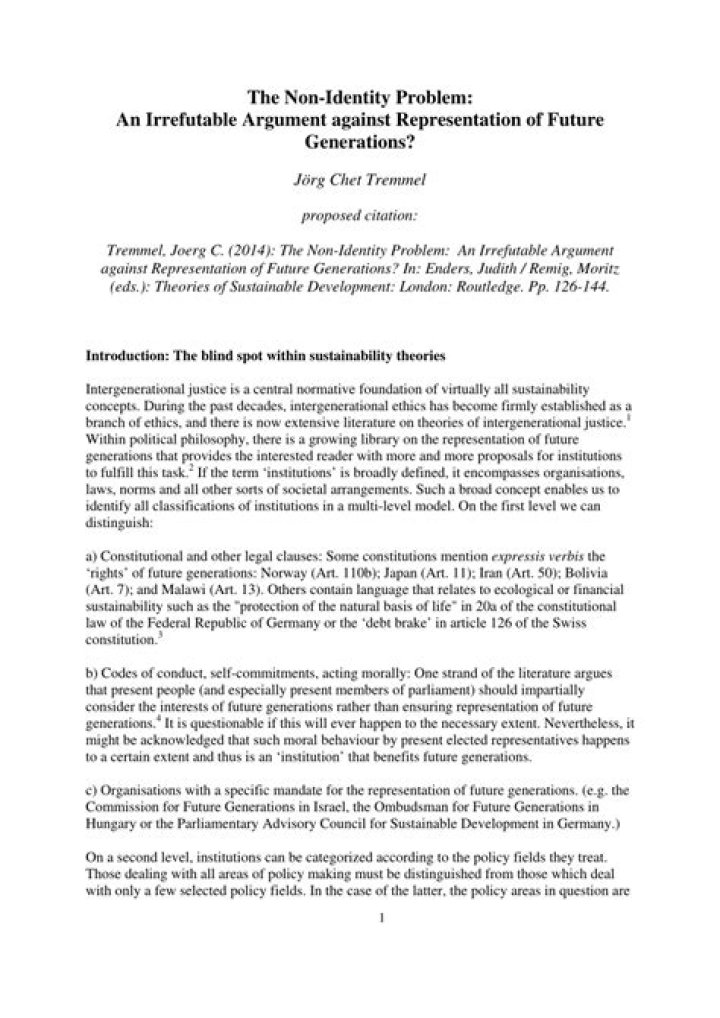 What is the non identity argument?