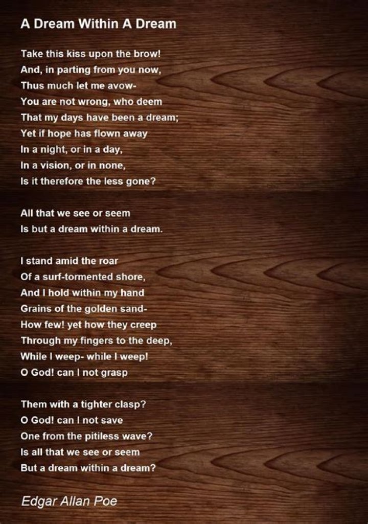 What is the poem A Dream by Edgar Allan Poe about?