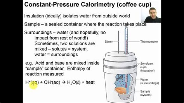 What is the purpose of the coffee cup in a calorimetry experiment?
