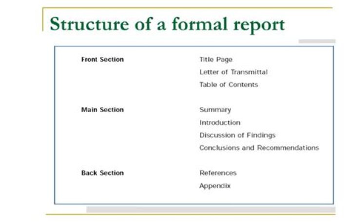 What is the structure of formal report?