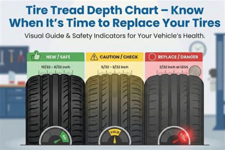 What is the tread depth on a new motorcycle tire?