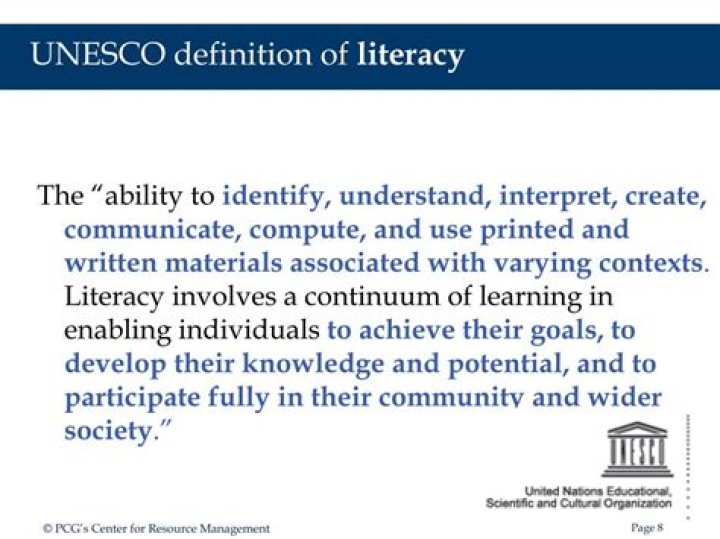 What is the UNESCO definition of literacy?