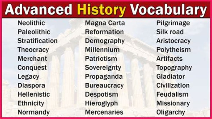 What is the vocabulary word for history?