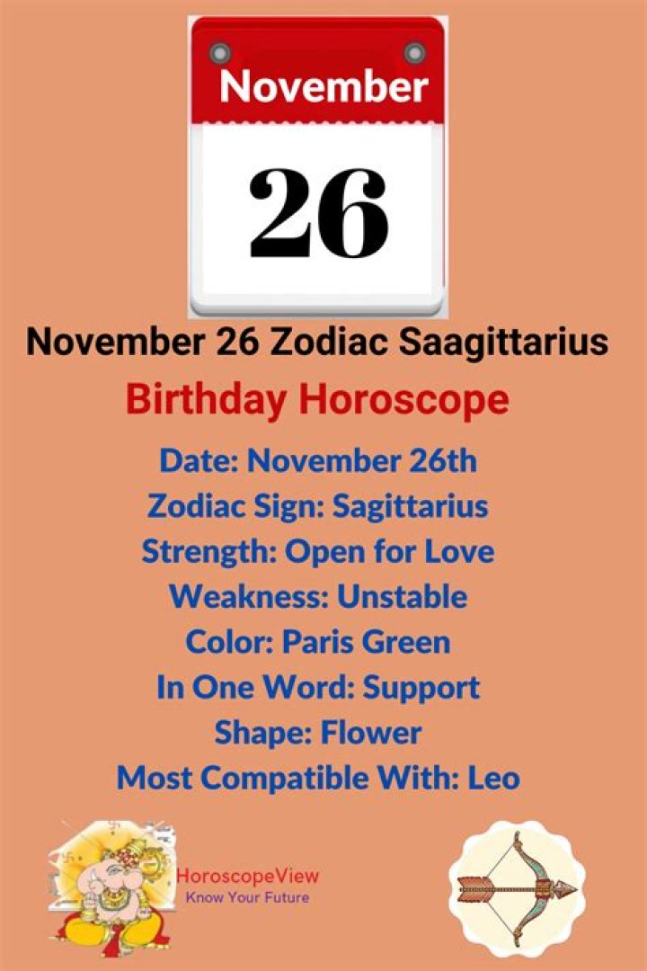 What is the Zodiac for November 26?