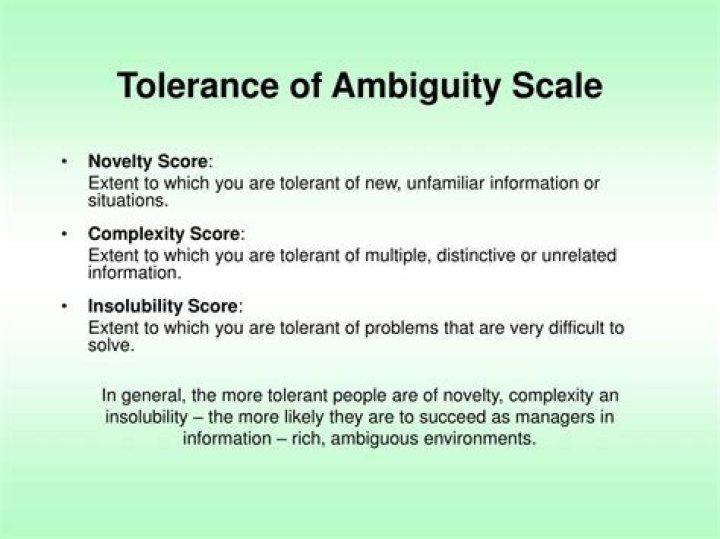 What is tolerance of ambiguity scale?