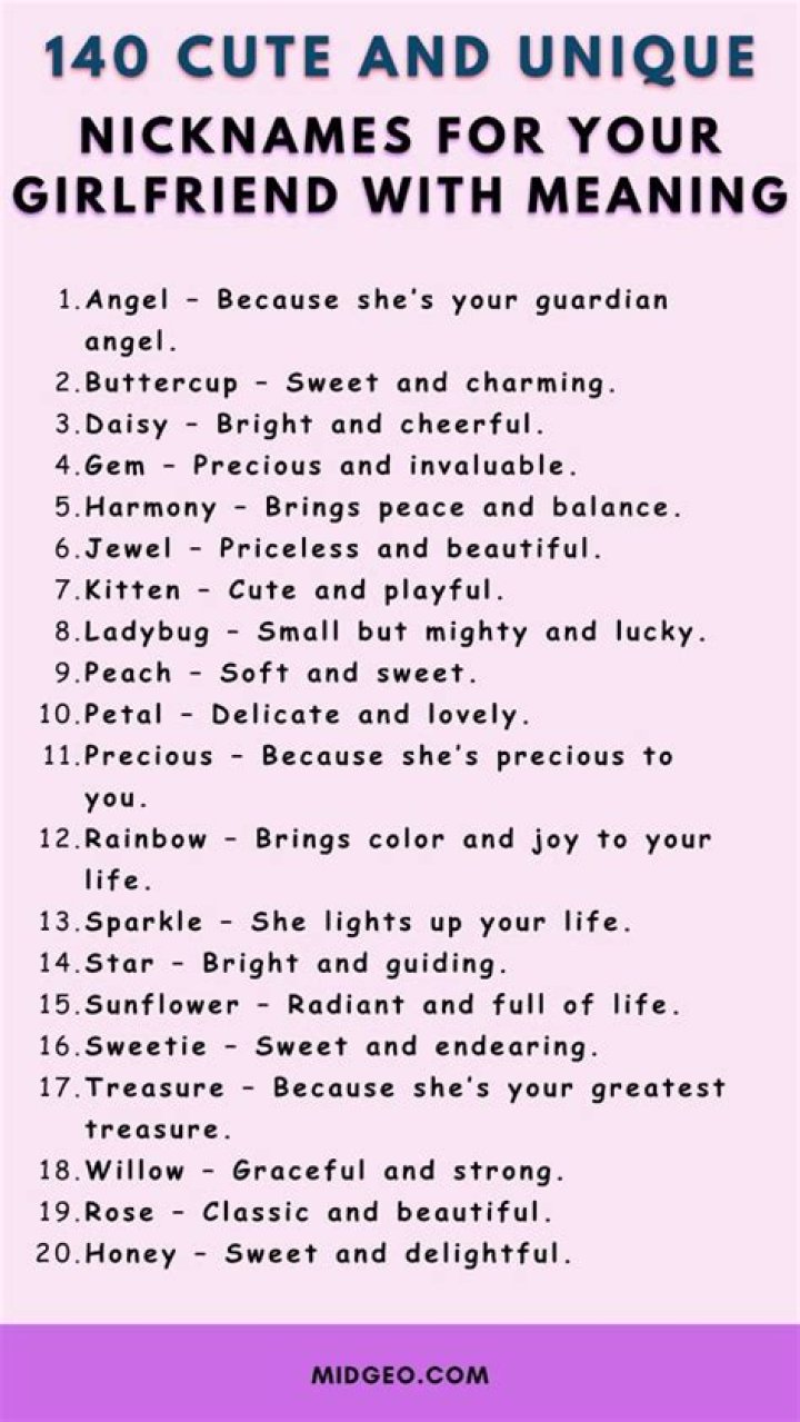 What nicknames can I call my girlfriend?