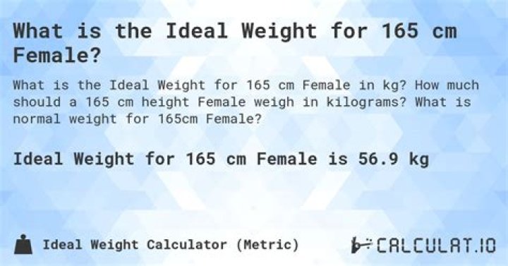 What should a 165cm girl weigh?