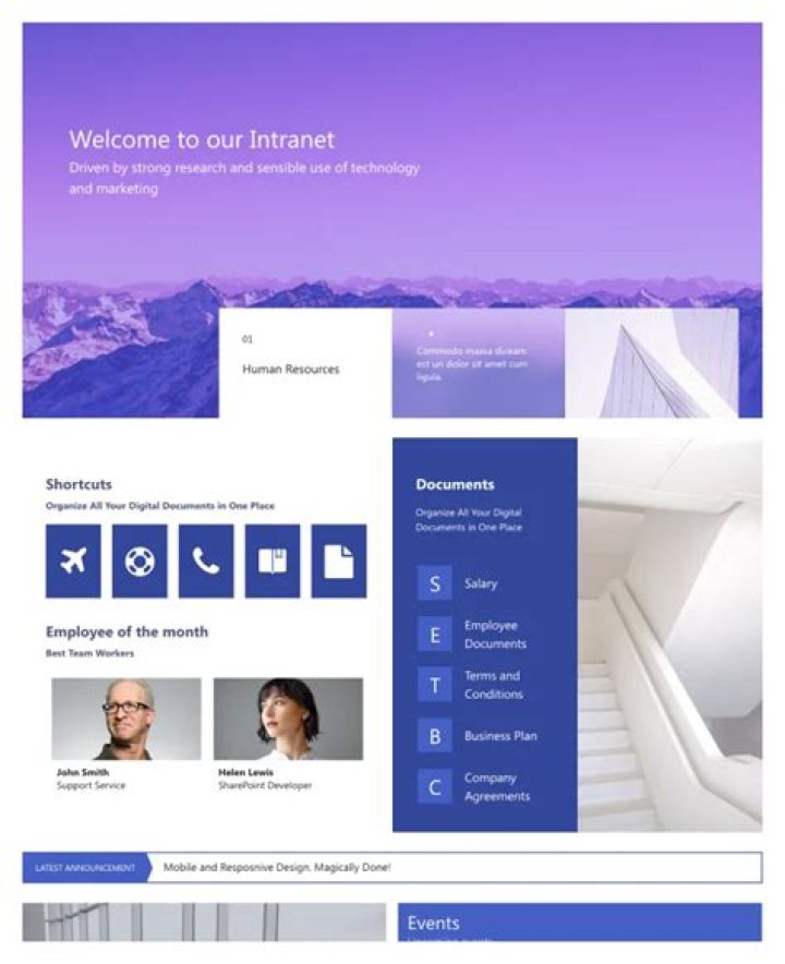 What should be on an intranet site?