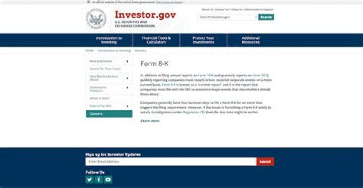 What triggers an 8K filing?
