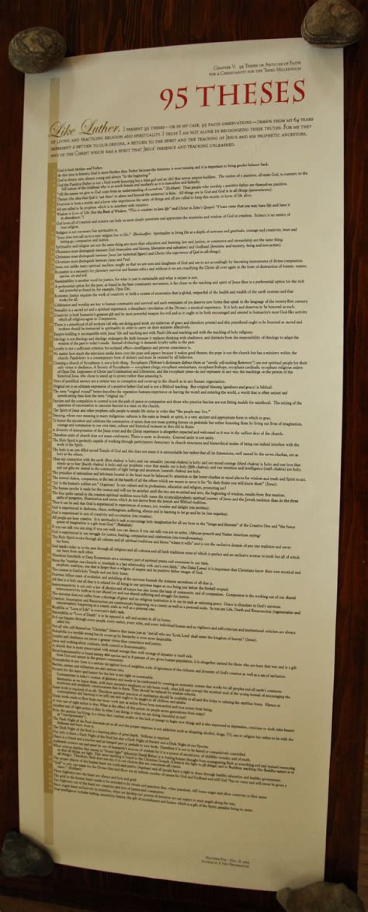 What was the thesis of the 95 theses?