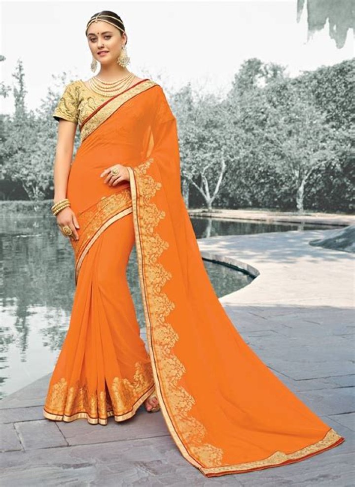 Where can I buy orange color sarees online?