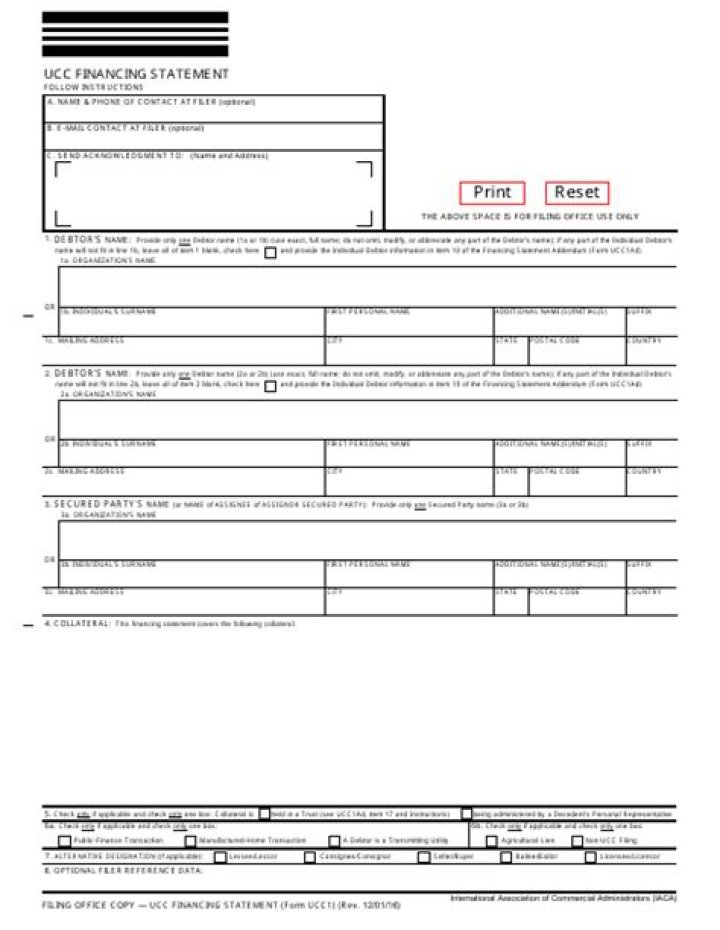 Where do I get a UCC-1 form?