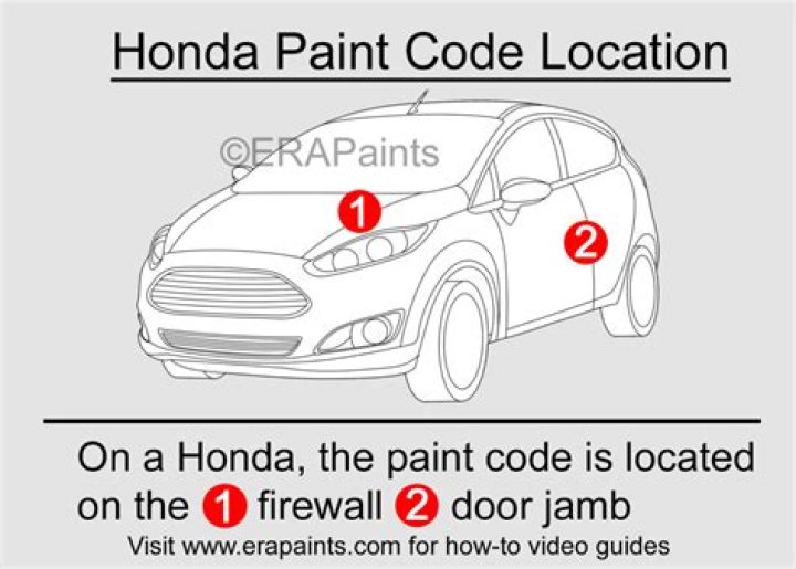 Where is paint code on Honda motorcycle?
