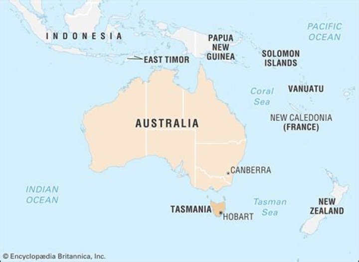 Where is Tasmania located on a map?