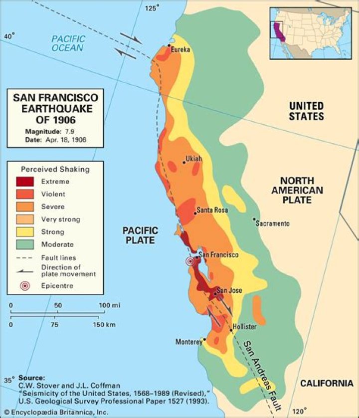 Where was the 1906 earthquake focused?