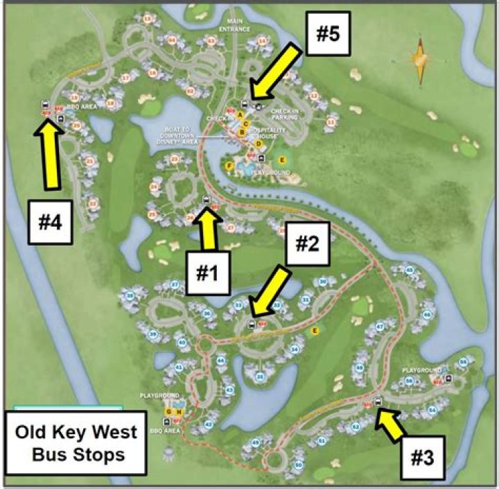 Which bus stop is first at Old Key West?