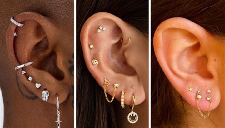 Which celebrities have multiple ear piercings?
