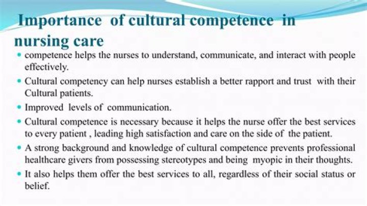 Which is an example of cultural competence in nursing?
