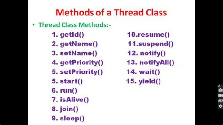 Which methods in thread class are deprecated?