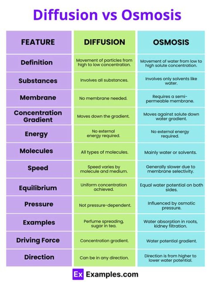 Which of the following best summarizes the differences between osmosis and diffusion quizlet?