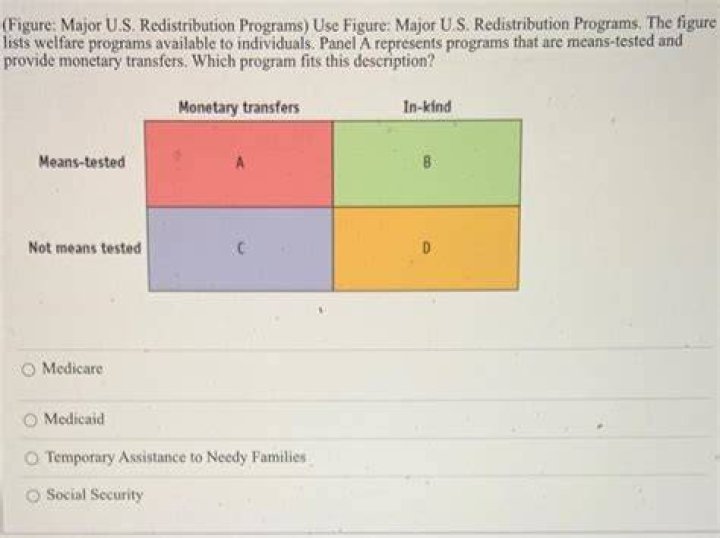 Which of the following redistribution programs provide medical assistance?