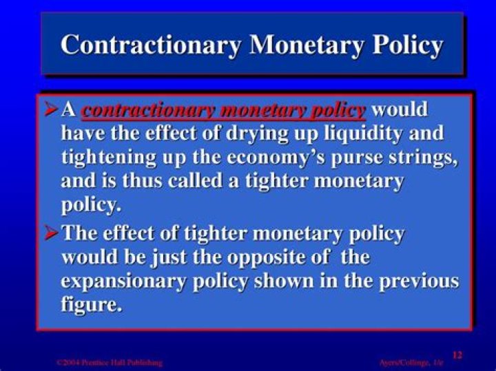 Which one of the following indicates a contractionary monetary policy?