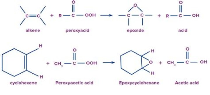 Which reagents are used to form an epoxide with an alkene?