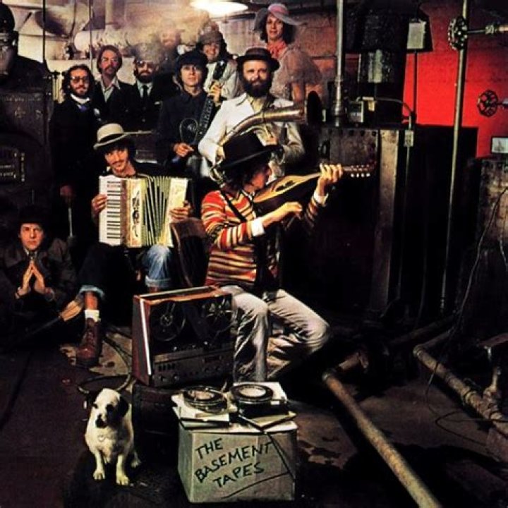 Who are the people on the Basement Tapes cover?