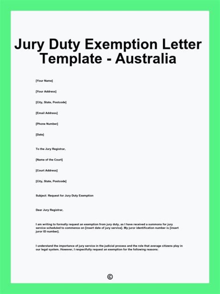 Who is exempt from jury duty in Australia?