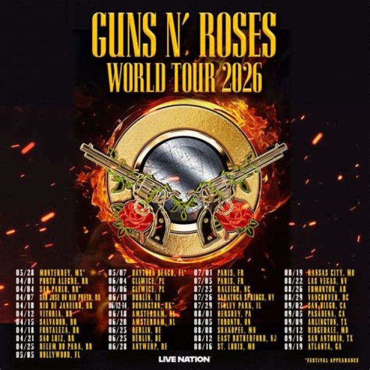 Who is touring with Guns and Roses in 2021?