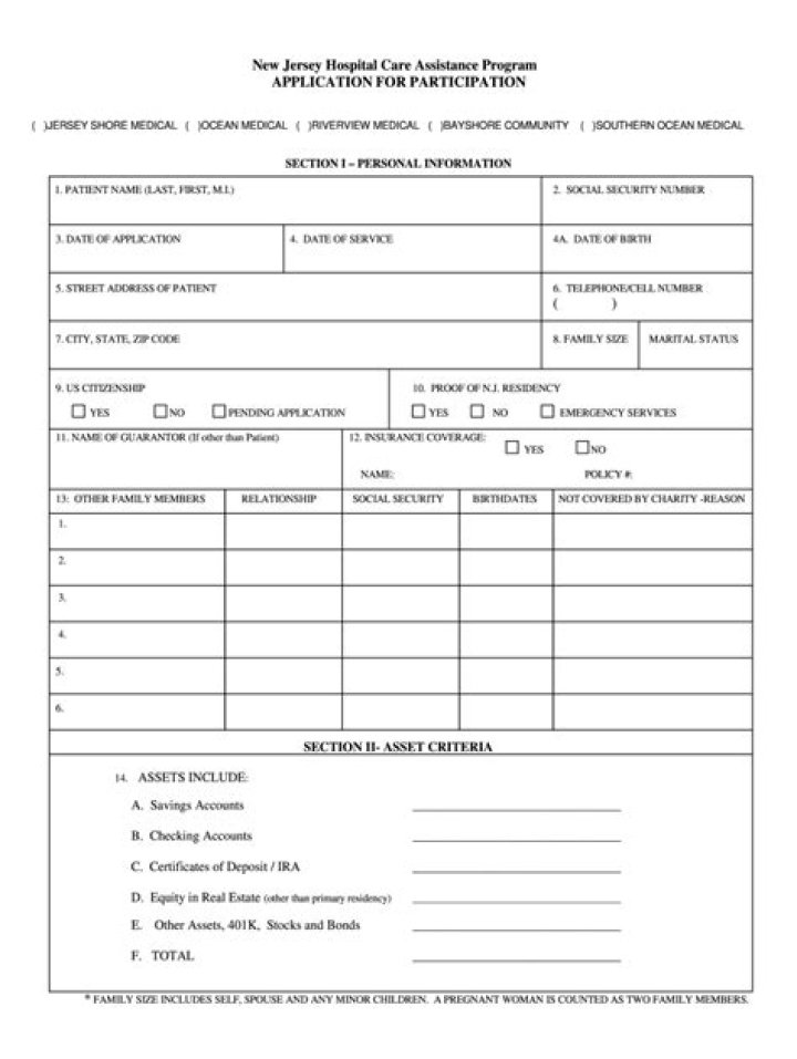 Who qualifies for charity care NJ?
