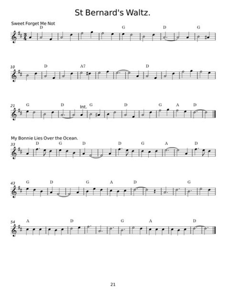 Who wrote the St Bernards Waltz?