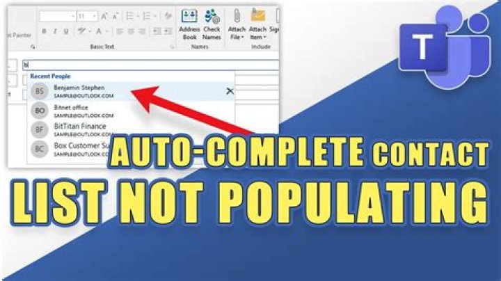 Why are my Outlook contacts not auto populating?