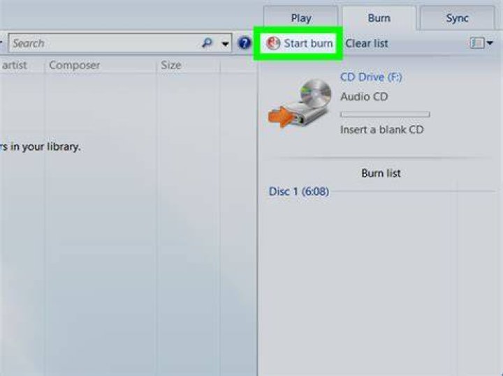 Why can I not burn a CD from Windows Media Player?