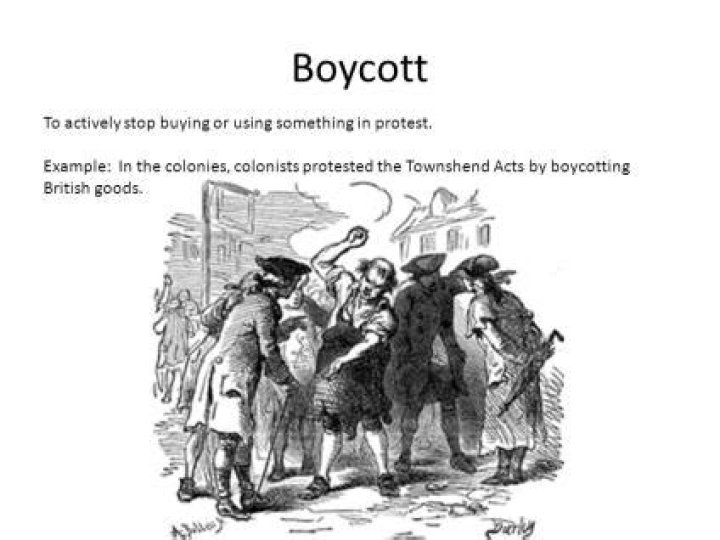 Why did colonists boycott British goods?