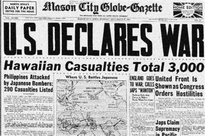 Why did the US declare war on Japan?