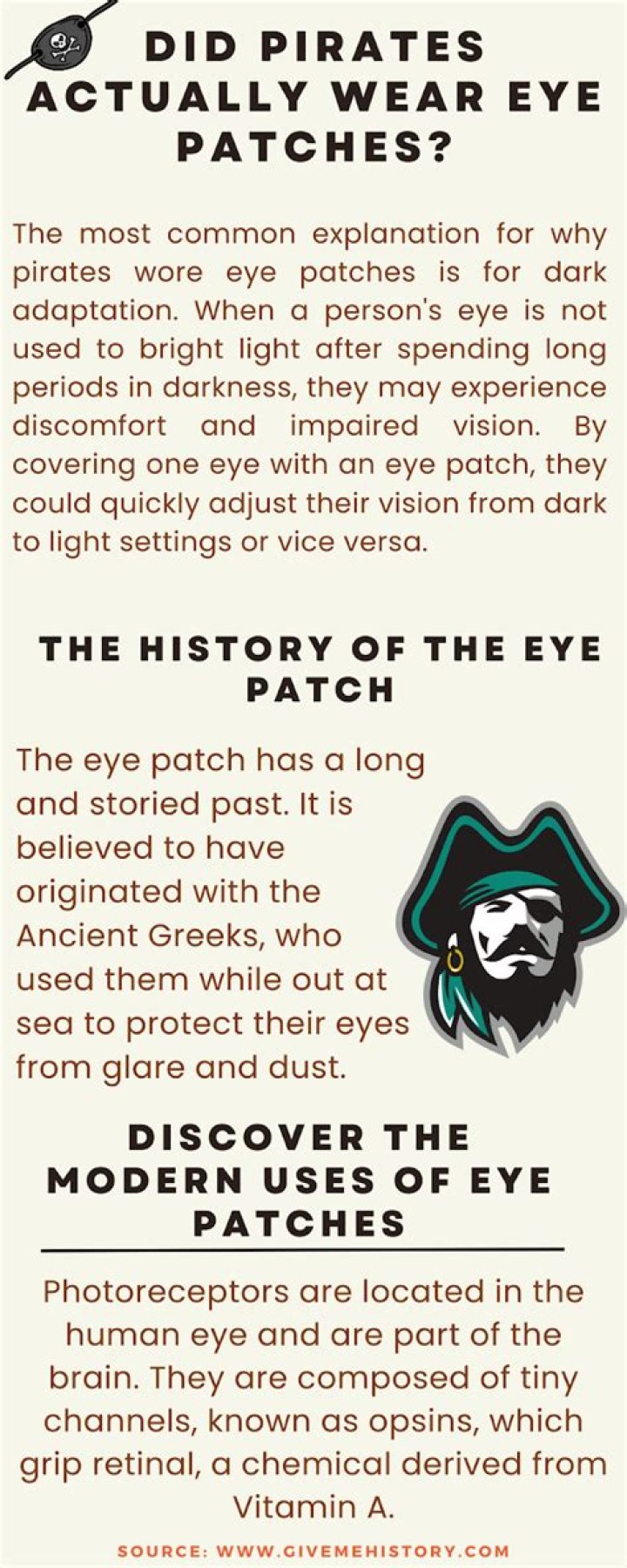 Why do pirates wear eye patches MythBusters?