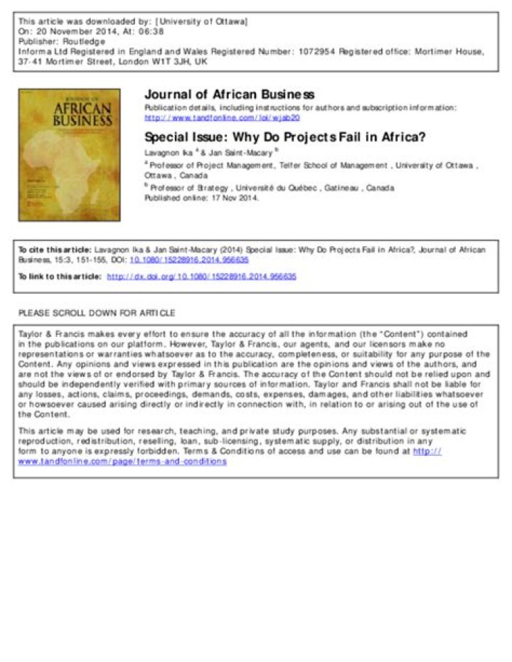Why do projects fail in Africa?