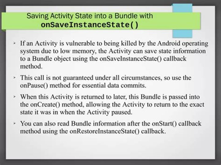 Why is onSaveInstanceState not called?